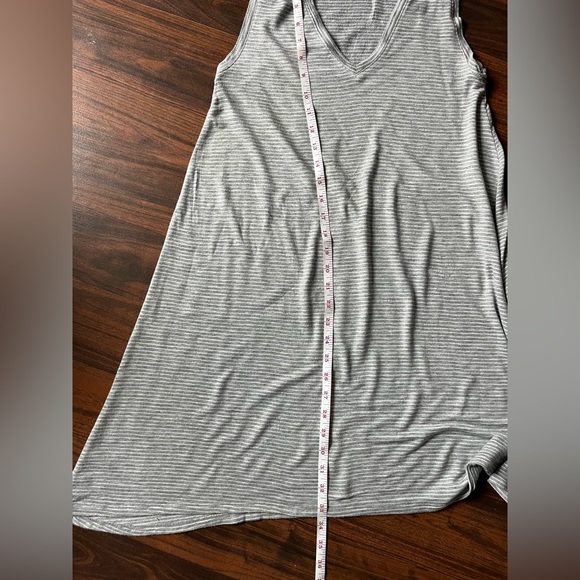 Gray Striped Cotton Casual Gap Dress - Picture 5 of 6